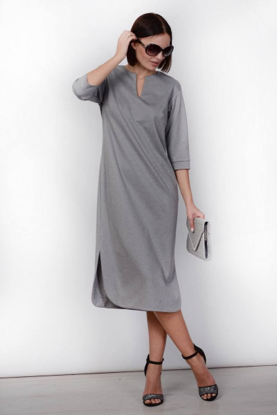 Платье Patriciа F15213 серый меланж - фото 2
