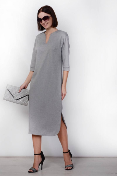 Платье Patriciа F15213 серый меланж - фото 1