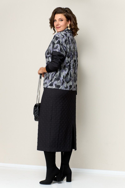 Джемпер, юбка VOLNA 1322 серо-фиолетовый,черный - фото 4