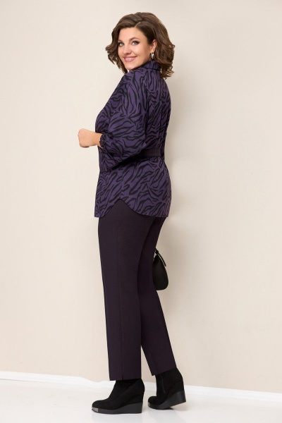 Блуза, брюки, жакет VOLNA 1295 фиолет,баклажан - фото 4