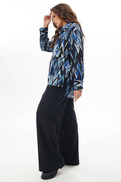 Блуза, брюки Mislana С1013 голубой+черный - фото 3