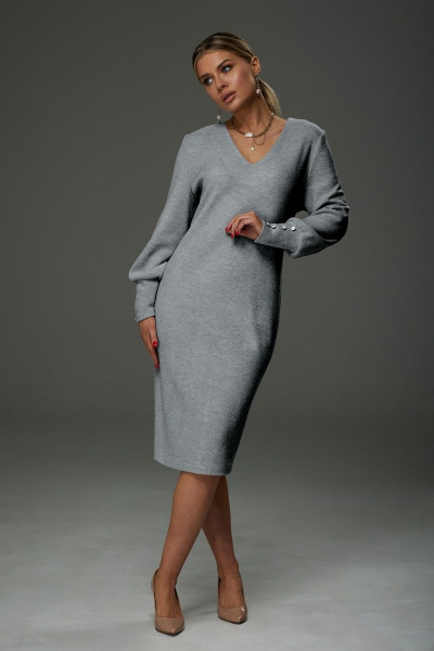Платье Galean Style 913 серый - фото 3