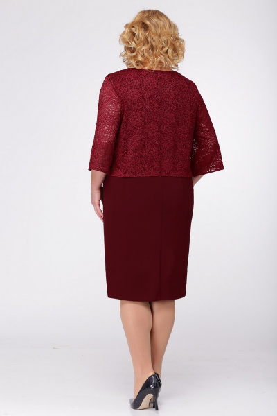 Платье LadisLine 890 бордовый - фото 2