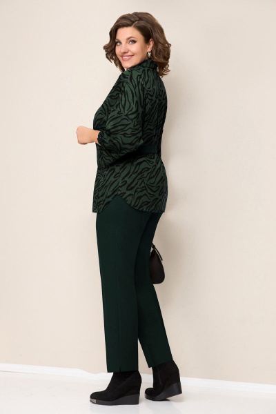 Блуза, брюки, жакет VOLNA 1295 темно-зеленый/светло-мятный - фото 4