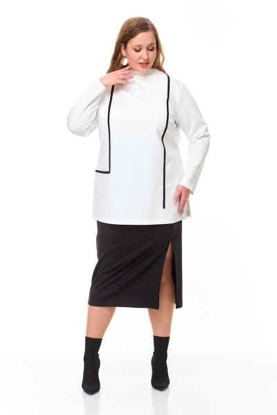 Джемпер, юбка OVERYOU М126/1 бело-черный - фото 6