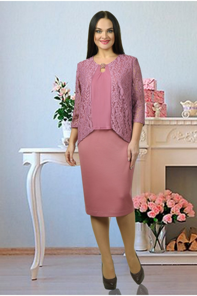 Платье Tensi 193 1_пепельно-розовый - фото 1