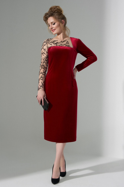 Платье Euromoda 485 красный - фото 1