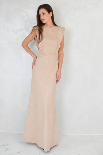 Платье Patriciа 01-5589 бежевый - фото 5
