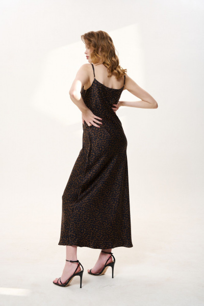 Платье FLAIM 1032.03 черный-коричневый - фото 7