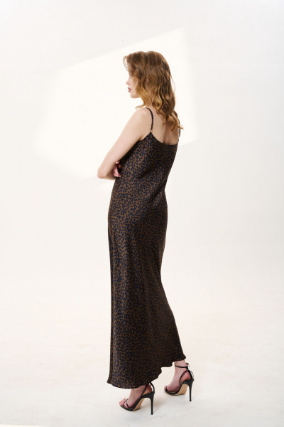 Платье FLAIM 1032.03 черный-коричневый - фото 3