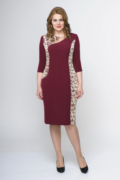 Платье ELGA 01-512 бордовый - фото 1
