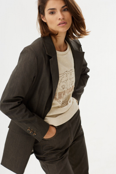 Жакет NiV NiV fashion 129 коричневый - фото 5