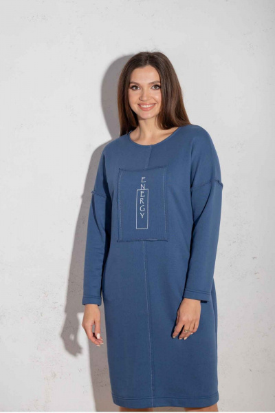 Платье Angelina 595 синий - фото 2