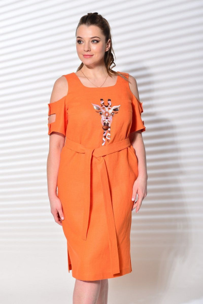 Платье MALI 419-028 оранжевый - фото 3