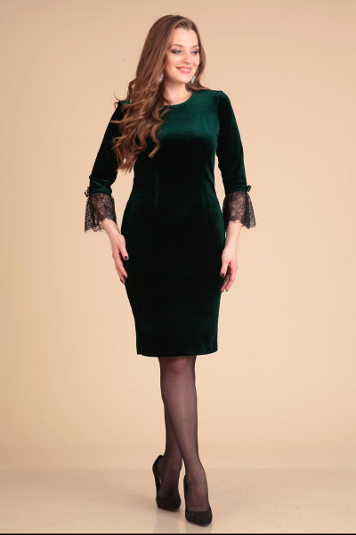 Платье Liona Style 608 темно-зеленый - фото 1