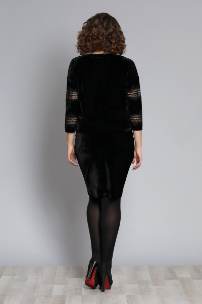 Джемпер, юбка Galean Style 608 бордовый+черный - фото 2