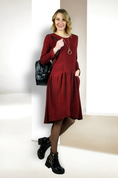 Платье Talia fashion Пл-071 бордовый - фото 1