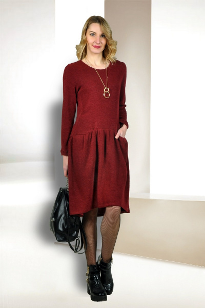 Платье Talia fashion Пл-071 бордовый - фото 2