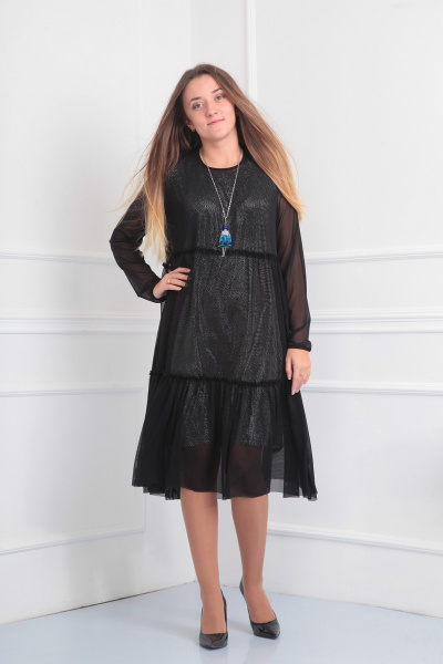 Накидка, платье VIA-Mod 383 черный - фото 3