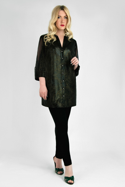 Блуза Verina style 158 черный+золото - фото 1
