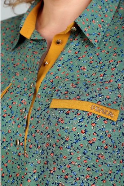 Блуза Таир-Гранд 62221 зеленый-горчица.отд - фото 3