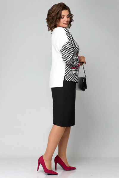 Туника, юбка Мишель стиль 1162 черно-белый - фото 5