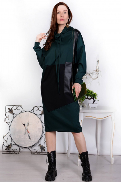 Платье Patriciа C15060 зеленый,черный - фото 1
