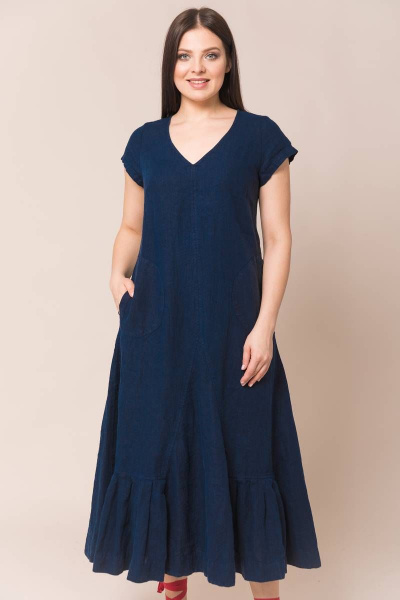 Платье Ружана 318-2 т.синий - фото 1