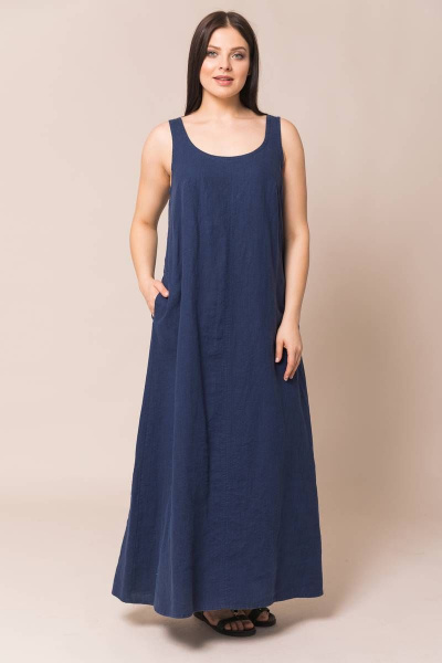 Платье Ружана 392-4 темно-синий - фото 5