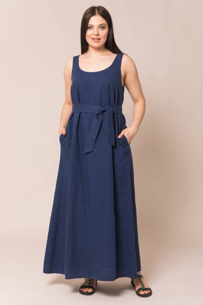 Платье Ружана 392-4 темно-синий - фото 2