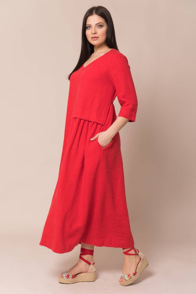 Платье Ружана 367-2 красный - фото 1