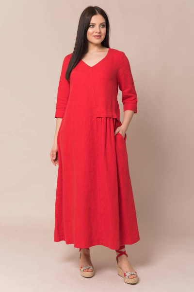 Платье Ружана 367-2 красный - фото 2