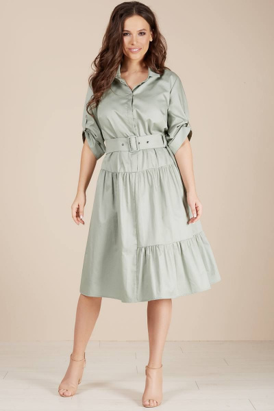 Платье Teffi Style L-1487 оливковый - фото 1