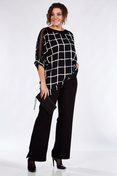 Блуза, брюки Michel chic 1364 черный - фото 1