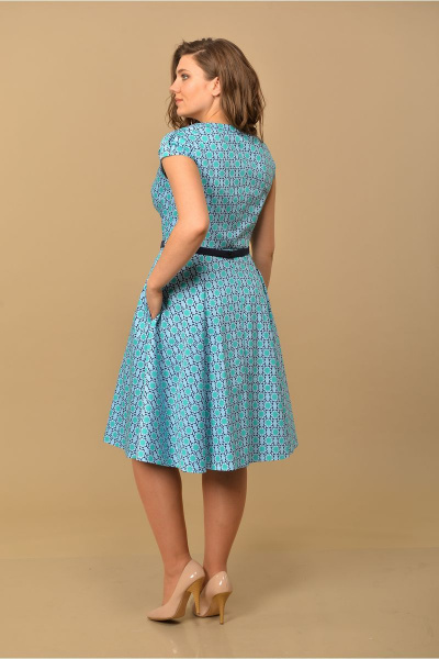 Платье Lady Style Classic 621/1 голубой-зеленый - фото 3