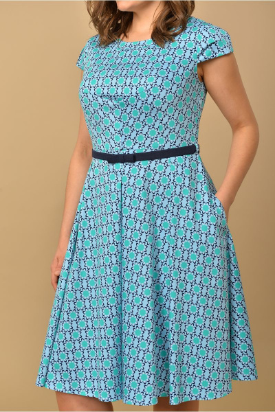 Платье Lady Style Classic 621/1 голубой-зеленый - фото 2