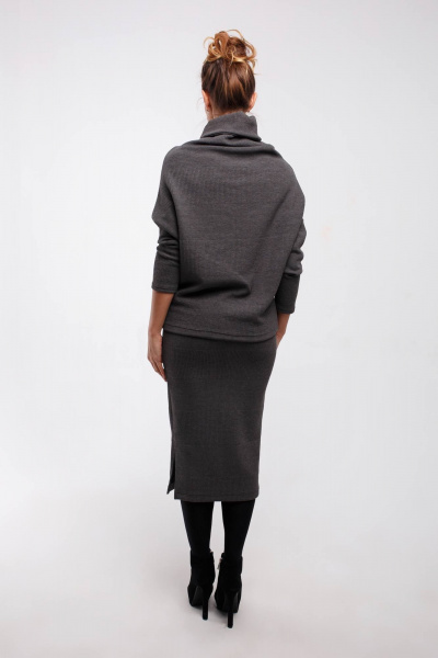 Джемпер, юбка Legend Style K-005 серый - фото 5