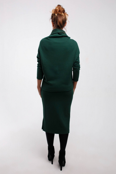 Джемпер, юбка Legend Style K-005 темно-зеленый - фото 2