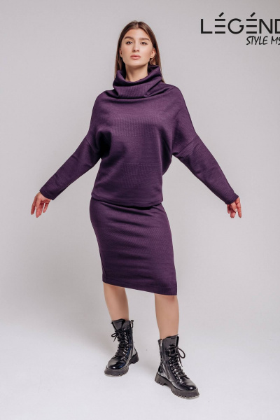 Джемпер, юбка Legend Style K-005 фиолетовый - фото 6