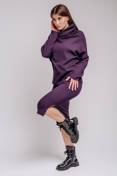 Джемпер, юбка Legend Style K-005 фиолетовый - фото 5