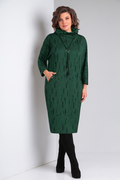 Платье VOLNA 1316 изумрудно-зеленый - фото 1