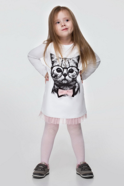 Платье Panda Kids 215780 белый - фото 1