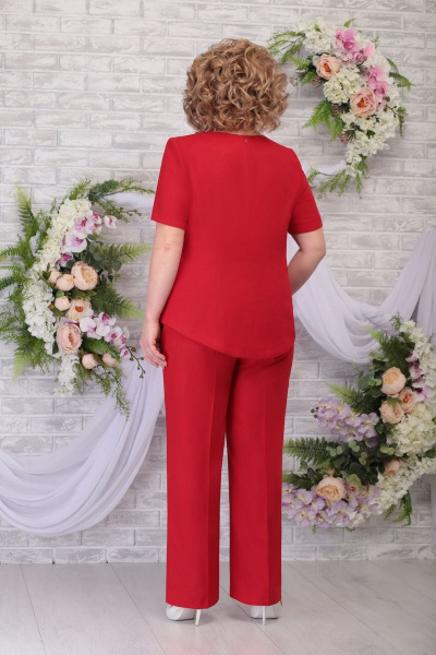 Блуза, брюки, кардиган Ninele 2201 красно-серый - фото 4