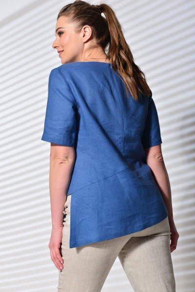 Блуза, брюки MALI 720-053 синий+натуральн. - фото 6