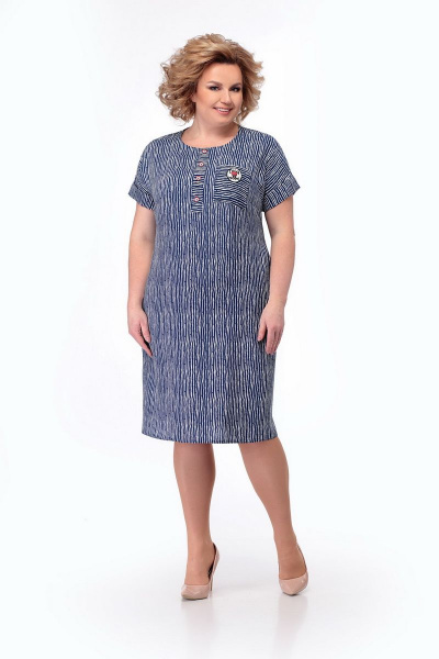 Платье Мишель стиль 857 синий,белый - фото 1