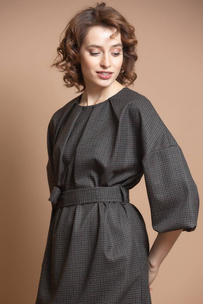 Платье Ivera 763 черный, серый, коричневый - фото 2