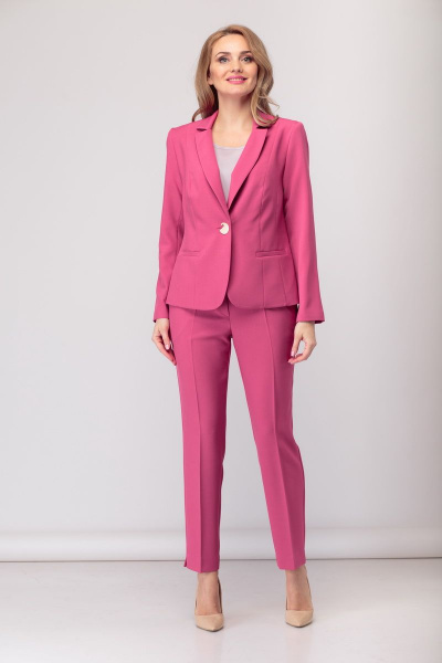 Блуза, брюки, жакет БАГРЯНИЦА 1833 розовый - фото 2