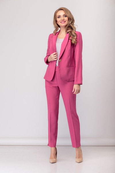 Блуза, брюки, жакет БАГРЯНИЦА 1833 розовый - фото 1