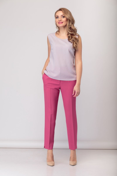 Блуза, брюки, жакет БАГРЯНИЦА 1833 розовый - фото 3