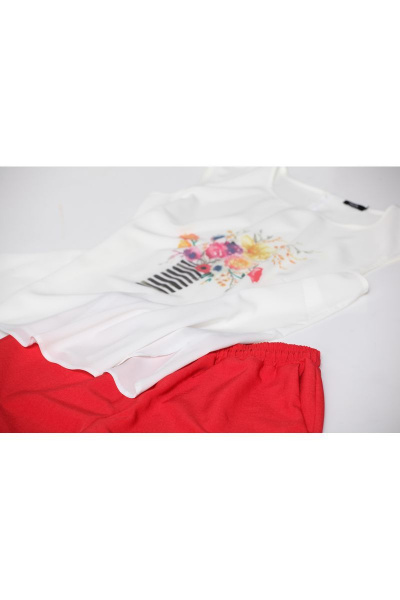 Блуза, брюки, жакет TEZA 943 белый-красный - фото 3